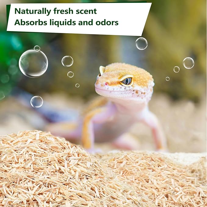 BNOSDM Aspen Snake Bedding,Corn Snake Substrate,Reptile Forest Floor Bedding,Amphibian Tank Substrate,Aspen Shavings Bedding for Ball Python,Lizard,Tortoise,Hamster,4 Quart BNOSDM