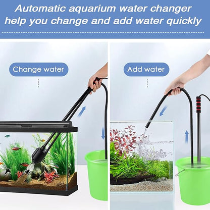 AQQA Electric Aquarium Gravel Cleaner, 6 in 1 Automatic Fish Tank Cleaning Tools Gravel Vacuum for Aquarium, Suitable for Change Water Wash Sand Water Filter and Water Circulation (320GPH, 20W) AQQA