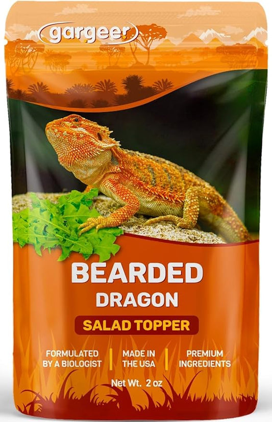2oz Bearded Dragon Food Supplement, Flower Salad Mix Topper. Supercharge Juveniles & Adults Appetite, Health & Immune System. Complete Diet, Rich with Vitamins, Made in The USA. Enjoy! Gargeer