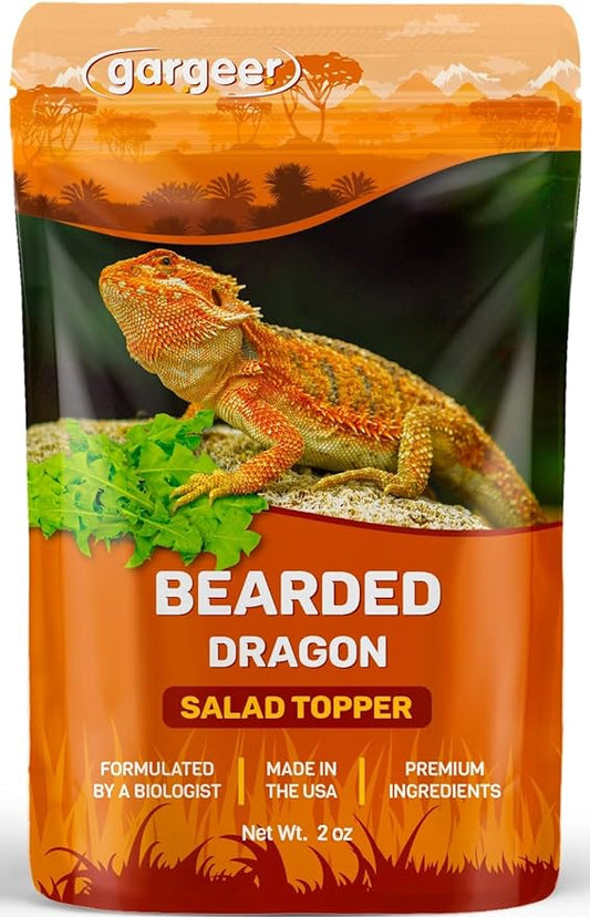 2oz Bearded Dragon Food Supplement, Flower Salad Mix Topper. Supercharge Juveniles & Adults Appetite, Health & Immune System. Complete Diet, Rich with Vitamins, Made in The USA. Enjoy! Gargeer