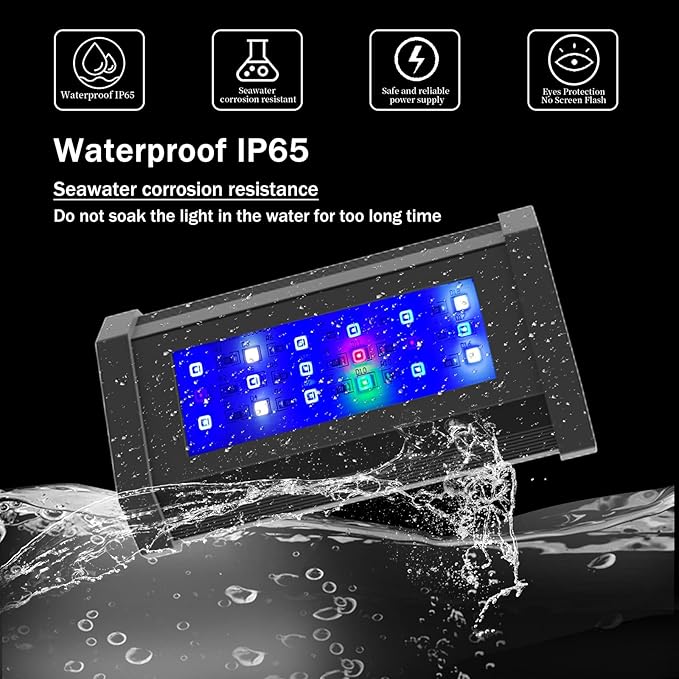 Lominie Small LED Aquarium Light Full Spectrum, 2-Channel Dimmable Fish Tank Light with Adjustable Gooseneck for Saltwater, Coral Nano Tank (Saltwater) Lominie