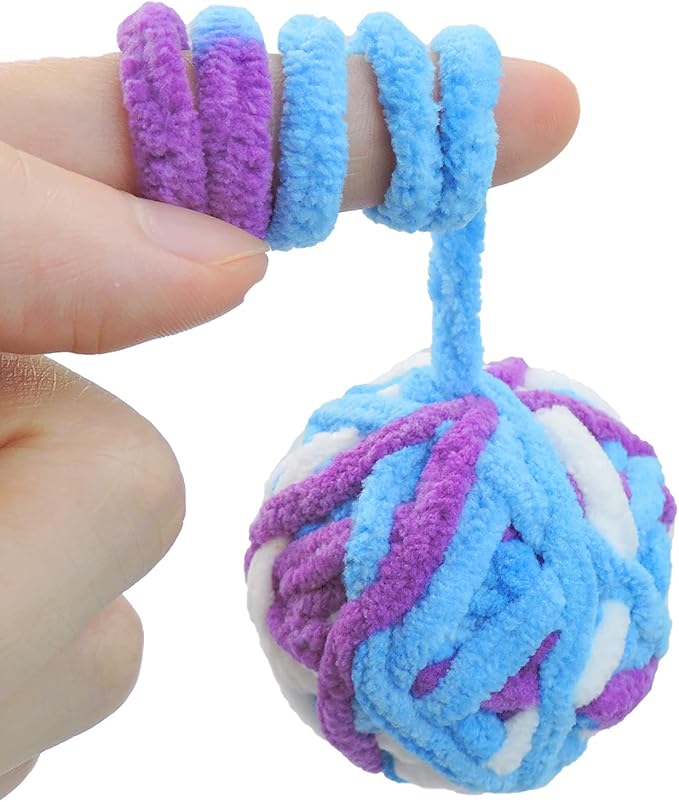 Andiker 5 Packs Cat Toys Balls with Bell and String, Kitten Toys Yarn Balls for Indoor Cats Interactive Playing (5 piecs) - PAWPICO