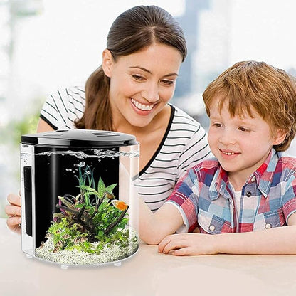 Small Fish Tank 1.2 Gallon Aquarium Starter Kit for Home, Office, Room, Decorative Desktop, Betta Fish Tank with Filter and Light for Shrimp, Jellyfish, Goldfish Yochaqute