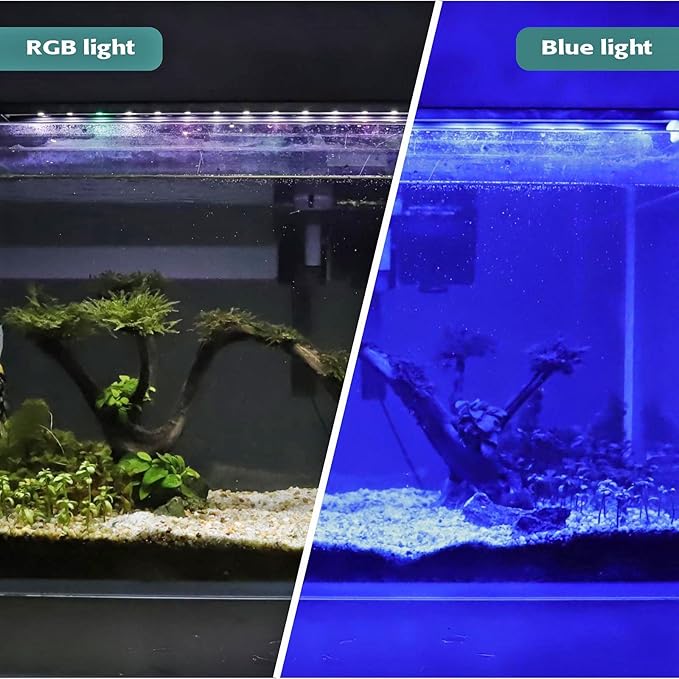 hygger 20W Full Spectrum Aquarium LED Light with 10 Levels Brightness, White Blue Red Green LEDs,6H8H12H Timer,RGB Light for 24~32IN Freshwater Fish Tank, Aquatic Plants Tropical Ornamental Fish hygger