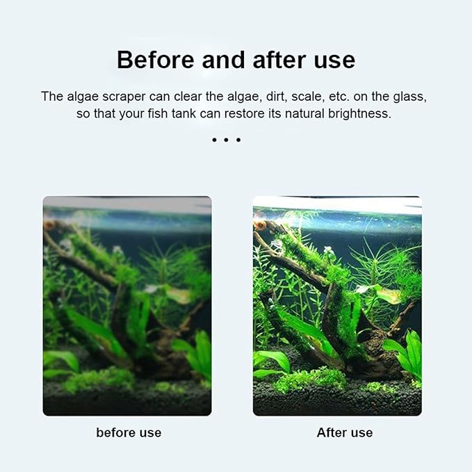 Algae Scraper for Glass Aquarium,Aquarium Razor Scraper with 10 Replaceable Blades,Aquarium Cleaning Tools. PAWPICO
