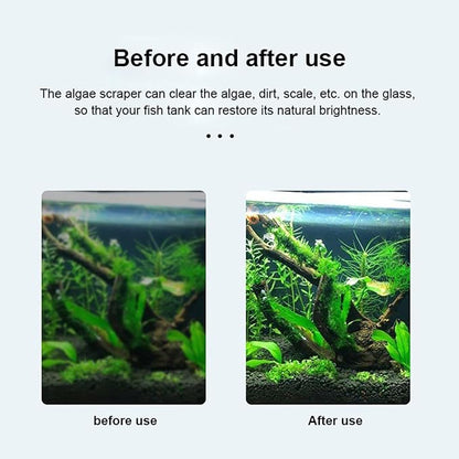 Algae Scraper for Glass Aquarium,Aquarium Razor Scraper with 10 Replaceable Blades,Aquarium Cleaning Tools. PAWPICO