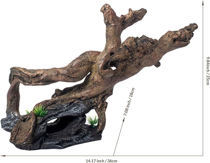 Fish Tank Decorations Aquarium Décor Resin Artificial Tree Trunk Root (E) Taomypets