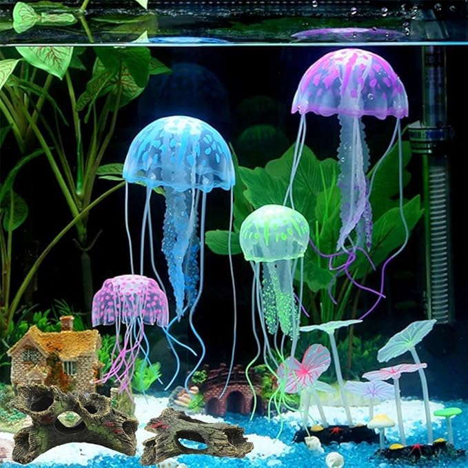 DoubleWood 2 PCS Decaying Trunk Aquarium Betta Fish Ornament Driftwood Resin Crafts Ornament for Aquarium Decoration Fish Tank Wood with Holes & Aquarium Caves Fish Tank Wood Decor DoubleWood