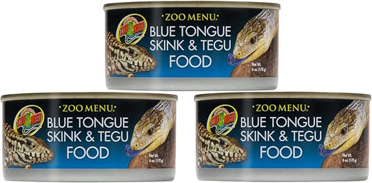 Zoo Med 3 Cans of Zoo Menu Blue Tongue Skin and Tegu Food, 6 Ounces each ZooMed