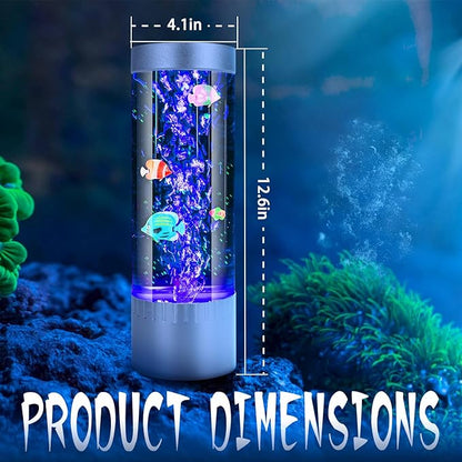 Fish Lamp, Fake Fish Tank with Aquarium Night Light, Kids Friendly Bubble Fish Lamp to Light Up Your Life Like a Lamp with Moving Fish Tank, Fish Tank Light and Aquarium Lamp SHTALHST