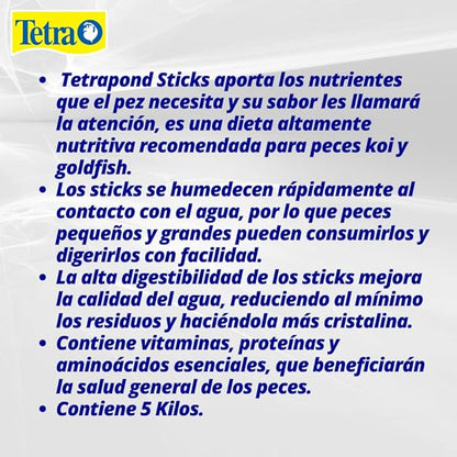 Tetra Pond Sticks, Koi Fish & Goldfish Food, Soft Sticks, Easy to Digest Floating Pond Fish Food, 11 pounds Tetra