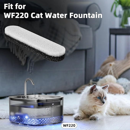 Cat Water Fountain Filters, 6 Packs/Box Replacement Filters for MAILOFY WF220 Automatic Cat Water Fountain 75oz/2.2L, Activated Carbon 3-layer Filtration to Purify Water and Remove Odors - PAWPICO