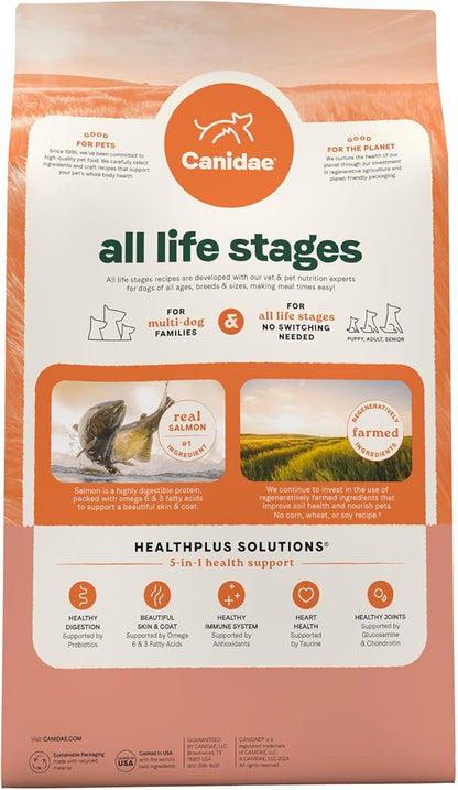 Canidae All Life Stages Real Salmon & Ancient Grains Recipe – High Protein Premium Dry Dog Food for All Ages, Breeds, and Sizes– 27 lbs. - PAWPICO