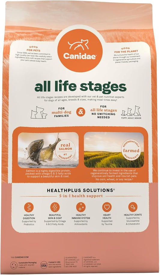 Canidae All Life Stages Real Salmon & Ancient Grains Recipe – High Protein Premium Dry Dog Food for All Ages, Breeds, and Sizes– 27 lbs. - PAWPICO