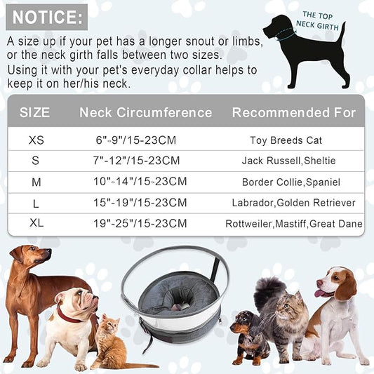 Dog Cone Collar, Inflatable Dog Cone After Surgery for Small Medium Large Dogs, Soft Dog Cone of Alternative with Enhanced Anti-Licking Guard Shield for Pets (Grey, M (Neck: 9"-12")) RoyalClaws