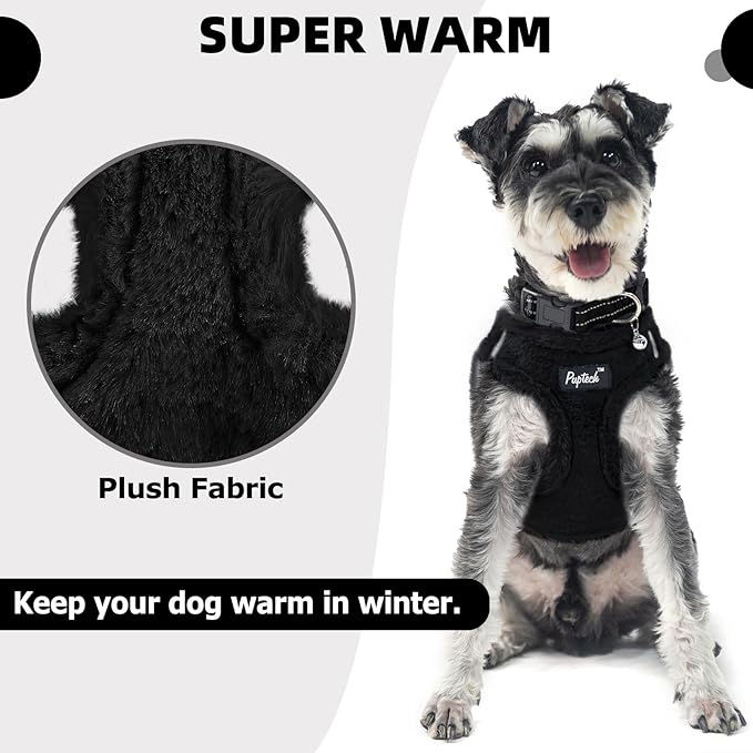 PUPTECK Adjustable Dog Harness Collar and Leash Set Step in No Pull Pet Harness for Small Medium Dogs Puppy and Cats Outdoor Walking Running, Soft Mesh Padded Reflective Vest Harnesses, Black S PUPTECK