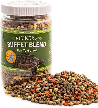 Fluker's Buffet Blend Tortoise Diet, Veggies with Fortified Pellets, 12.5 oz Flukers