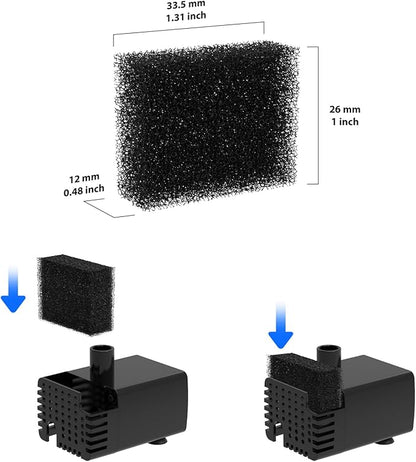 Stouchi Cat Fountain Filters Replacement, 6 Pieces Filters + 6 Pieces Sponge Filters for Pet Fountains, Suitable for WDQ1 - PAWPICO