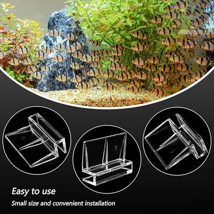 16 PCS 6mm Acrylic Aquarium Cover Clip, Clear Fish Tank Glass Cover Clip Support Holder Universal Lid Clips for Rimless Aquariums LEEFONE