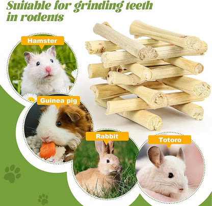 300g/0.66lb Sweet Bamboo Chew Sticks for Rabbits Bunny Chew Toys Molar Treats Snack for Small Animals Hamsters Chinchillas Guinea Pigs Natural Teeth Grinding Toys Heylcm
