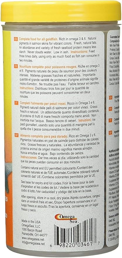 Omega One 3 Pack of Goldfish Medium Pellets, 8 Ounces Each OmegaOne