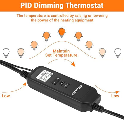 5.5-INCH Reptile Thermostat Light Fixture - Heat Lamp Temperature Controller (Max 100W) for Bearded Dragons, Snakes & Leopard Geckos, E26 REPTITRIP