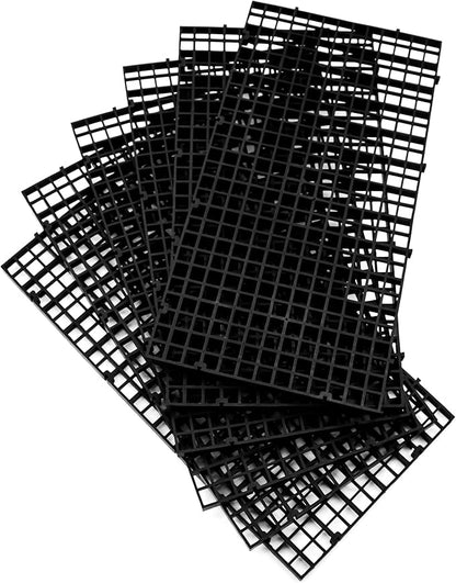 ALEGI Aquarium Fish Tank Divider Plastic Egg Crate Aquarium Filter Bottom Tray Plastic Grid (S 6pcs Black) ALEGIAquarium