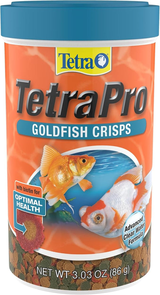 Tetra TetraPro Goldfish Crisps Fish Food, enhanced with biotin for optimal health, 3.03 oz Tetra