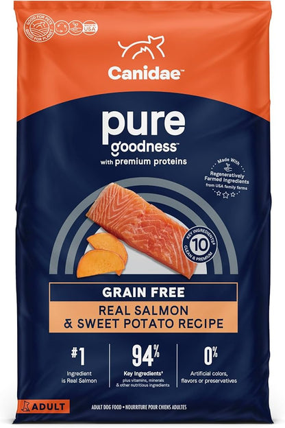Canidae Pure Real Salmon & Sweet Potato Recipe Adult Dry Dog 22 LB - PAWPICO