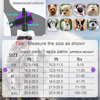 Bolux Dog Harness, No-Pull Reflective Dog Vest, Breathable Adjustable Pet Harness with Handle for Outdoor Walking - No More Pulling, Tugging or Choking (Purple, S) Bolux