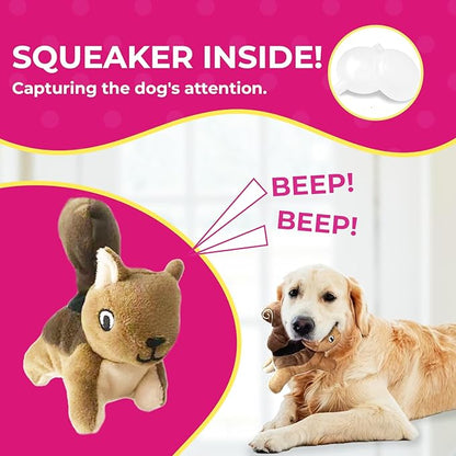 Hide and Seek Dog Toy, Stuffed Animal Tree House, Burrow Dog Toy, Hide and Seek Toy for Small Dogs (Replacement Animals, Squirrel) - PAWPICO