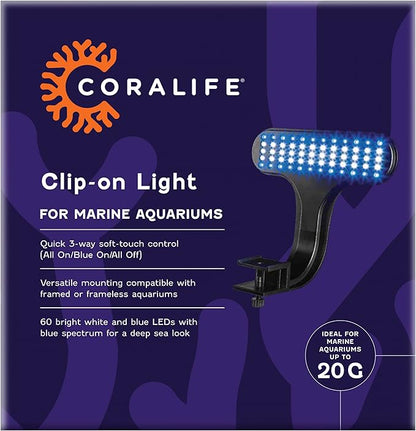 Coralife Aquarium Fish Tank Marine Salt Water Clip-On LED Light Coralife