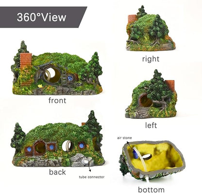 fazhongfa Aquarium Decorations Castle Fish Tank Décor Thematic Ornaments (Hobbit-Small) fazhongfa