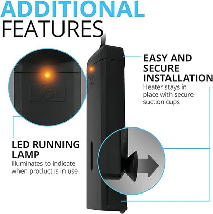 Fluval P50 Submersible Aquarium Heater for Up to 15 Gallons, 50 Watts Fluval