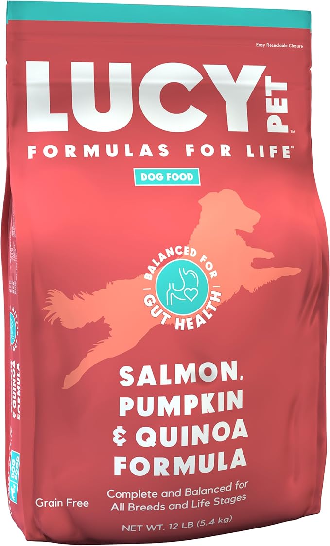 Lucy Pet Formulas for Life Salmon, Pumpkin, & Quinoa Dry Dog Food, All Life Stages, Digestive Health, Sensitive Stomach & Skin, 12lb bag - PAWPICO