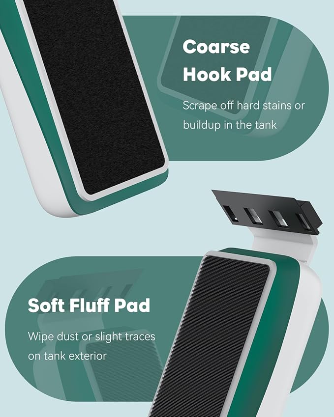 Pawfly Strong Magnetic Fish Tank Cleaner Aquarium Magnetic Glass Cleaner Brush with 2 Detachable Scrapers, Floating Scrubber Brush Cleaning Tool for 1/4-1/2 Inch Thick Glass Pawfly