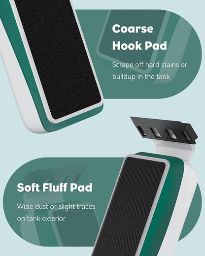 Pawfly Strong Magnetic Fish Tank Cleaner Aquarium Magnetic Glass Cleaner Brush with 2 Detachable Scrapers, Floating Scrubber Brush Cleaning Tool for 1/4-1/2 Inch Thick Glass Pawfly