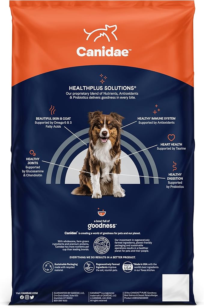 Canidae Pure Real Salmon & Sweet Potato Recipe Adult Dry Dog 12 LB - PAWPICO