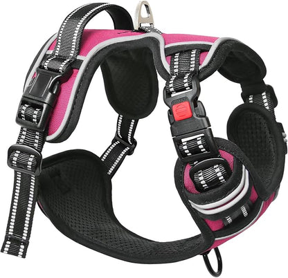 Timos No Pull Dog Harness, No Choke Front Lead Dog Reflective Harness, Adjustable Soft Padded Pet Vest with Easy Control Handle for Small Medium Large Dogs Timos