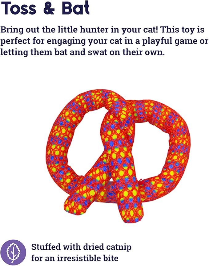 Catstages Catnip Plaque Away Pretzel Dental Cat Chew Toy - PAWPICO