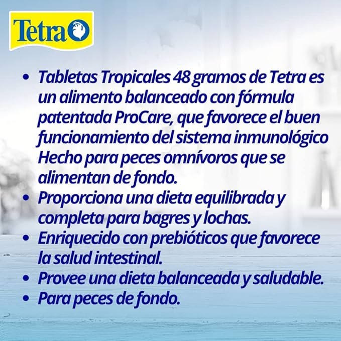 Tetra TetraMin Tropical Tablets 1.69 Ounces, Nutritionally Balanced Fish Food For Bottom Feeders Tetra