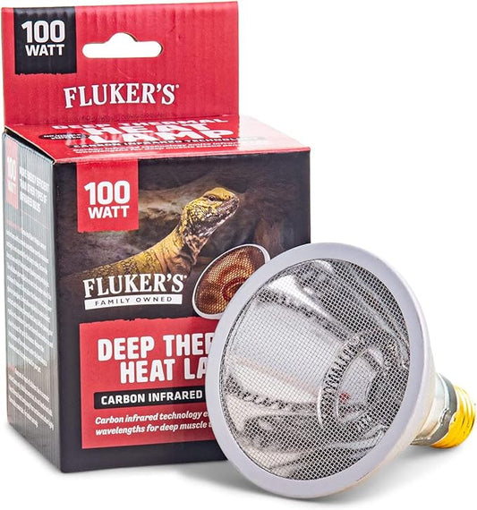 Fluker's Deep Thermal Heat Lamp for Reptiles with Carbon Infrared Technology, for All Reptile Tanks, Great for Basking, 50 Watt Flukers