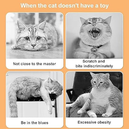 2Pcs Folded Cat Tunnel Toy for Indoor Cats,Collapsible Pet Spring Cat Toys with Feather Mouse Upgrade Interactive Toy Playing Tent for Puppy Kitten Accessories Home Self-Happy Cat Toys (Yellow) - PAWPICO