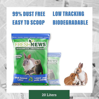 Fresh News Recycled Paper Small Animal Litter Bedding, 20 Liters FreshNews