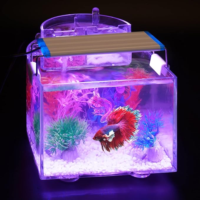 LED Aquarium Light Full Spectrum Fish Tank Lights 7" 8" 10" 12" 8W Multi-Color Freshwater Saltwater Plant Lamp White Blue Red LEDs Oltraman