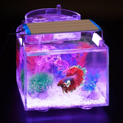 LED Aquarium Light Full Spectrum Fish Tank Lights 7" 8" 10" 12" 8W Multi-Color Freshwater Saltwater Plant Lamp White Blue Red LEDs Oltraman