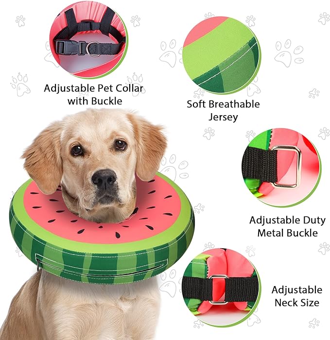 Dog Cone Collar for Small Medium Large Dogs for After Surgery, Pet Inflatable Neck Donut Collar Soft Protective Recovery Cone for Dogs and Cats - Alternative E Collar Does not Block Vision - Red,L MIDOG