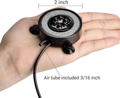 NICREW Multi-Colored LED Aquarium Bubbling Stone Disk, Round Fish Tank Bubbler with Auto Color Changing LEDs NICREW