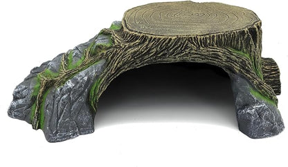 Extra Large Resin Reptile Hideouts Cave Habitat Decor for Reptiles, Amphibians, Fish Tanks and Gecko, Leopard JIHAQUA
