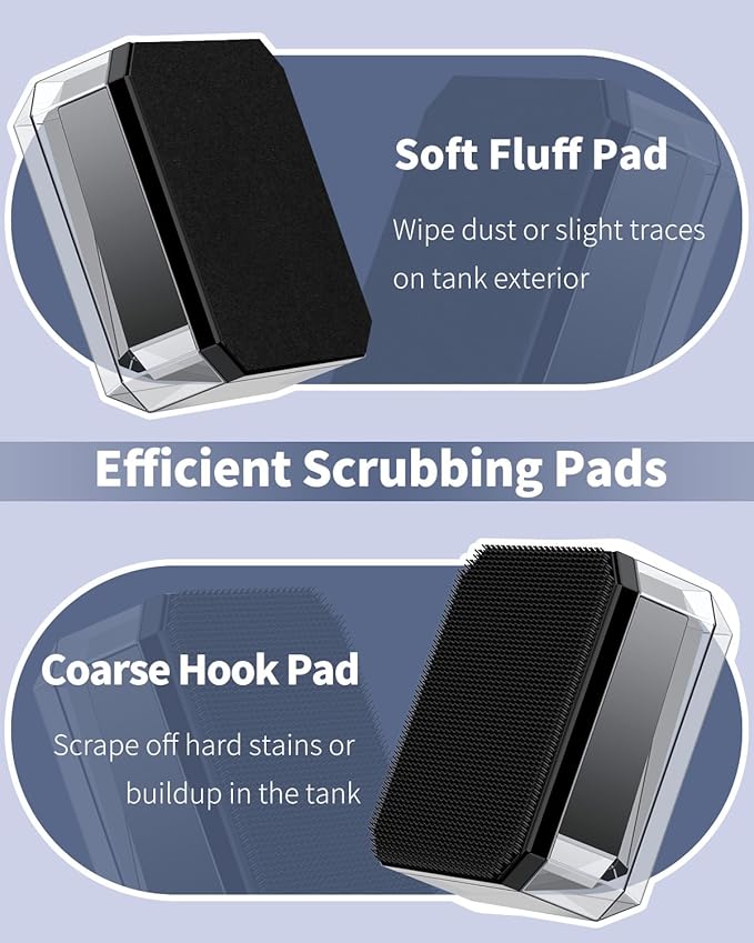 Pawfly Magnetic Aquarium Glass Cleaner 1 Inch Mini Aquarium Magnetic Brush Fish Tank Magnetic Glass Cleaner Small Stain Scrubber Brush Aquarium Cleaning Tool for 1/5 Inch Thick Glass (Non-Floatable) Pawfly